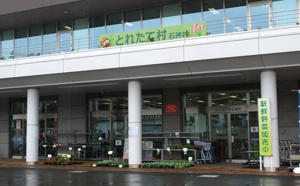 地場産の野菜や花を揃えている