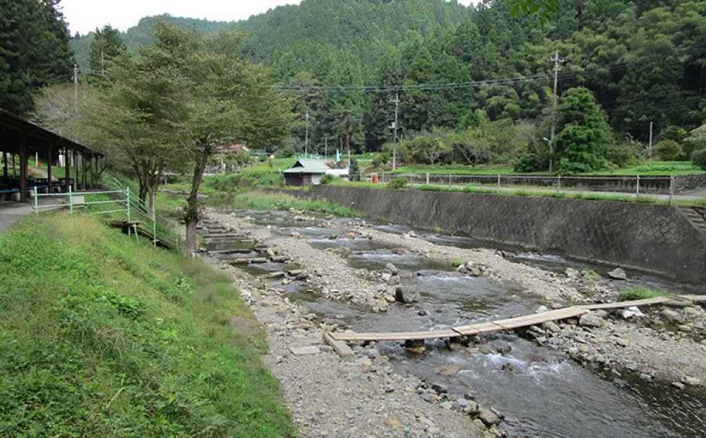 バーベキュー場と釣り場