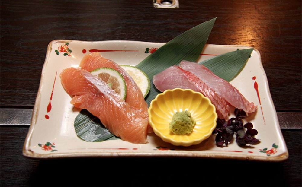 奥多摩ヤマメと金目鯛の刺身