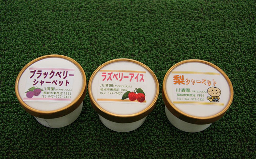 珍しいナシのシャーベットも