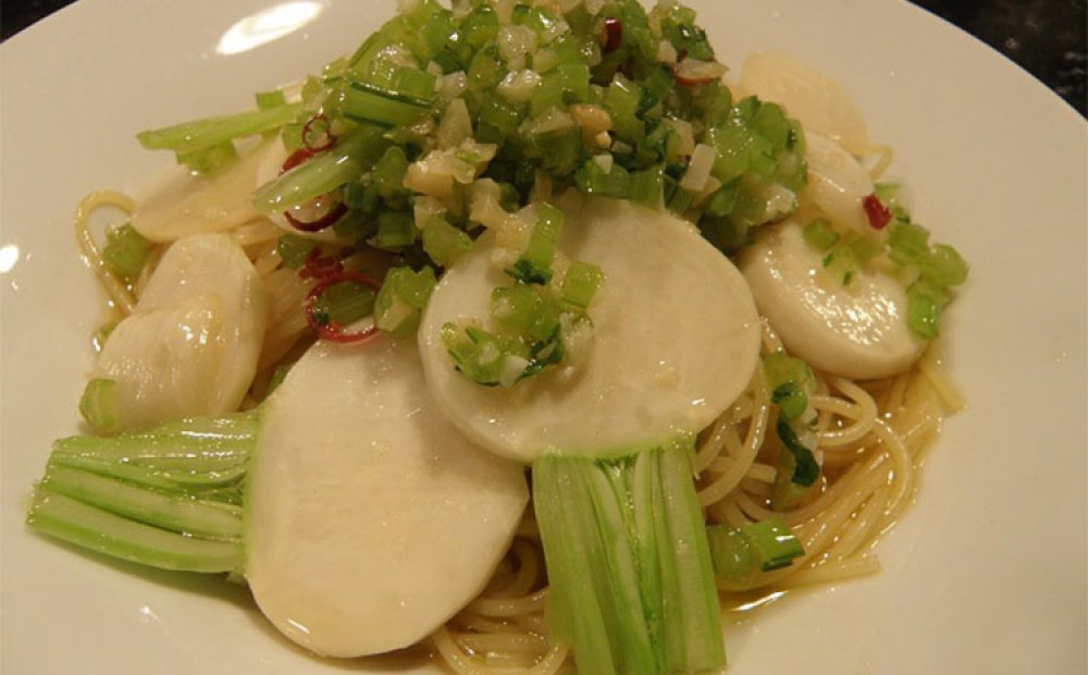 東京野菜のペペロンチーノ