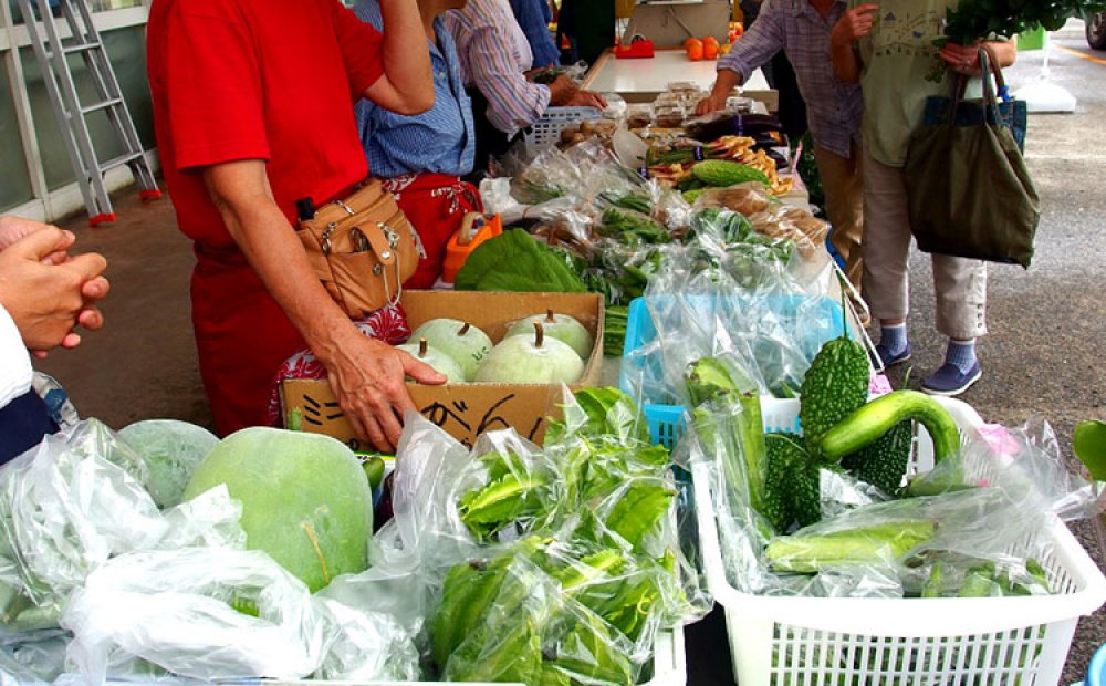 毎月2回開催する島市（朝市）