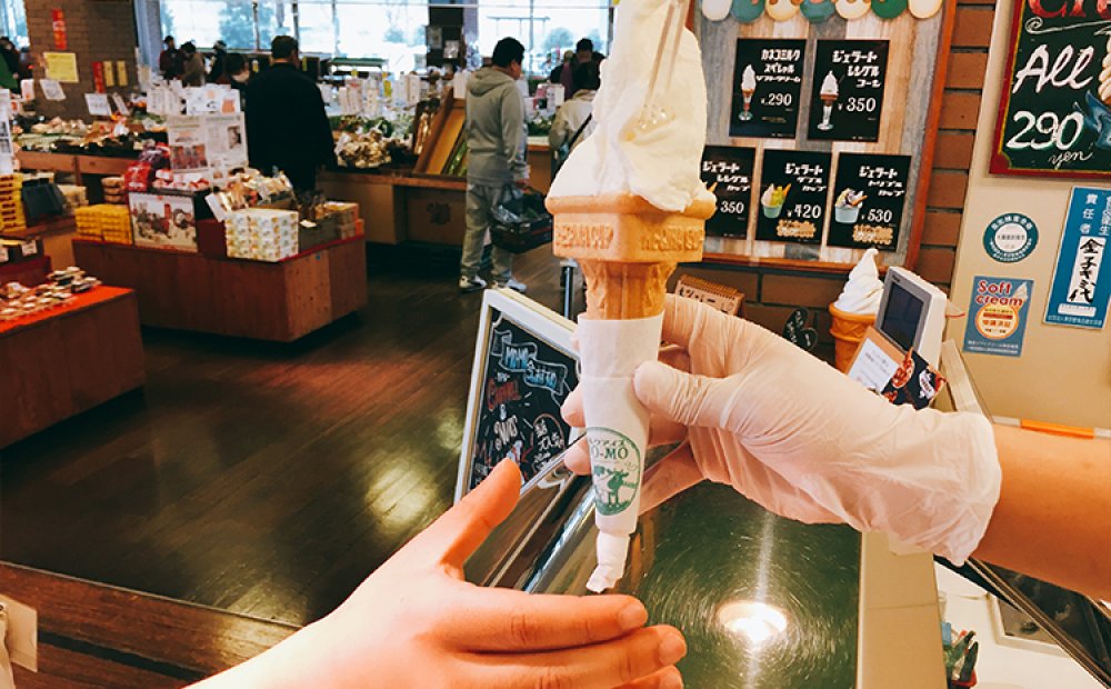 ジェラート、ソフトクリームともカップまたはコーンを選べます