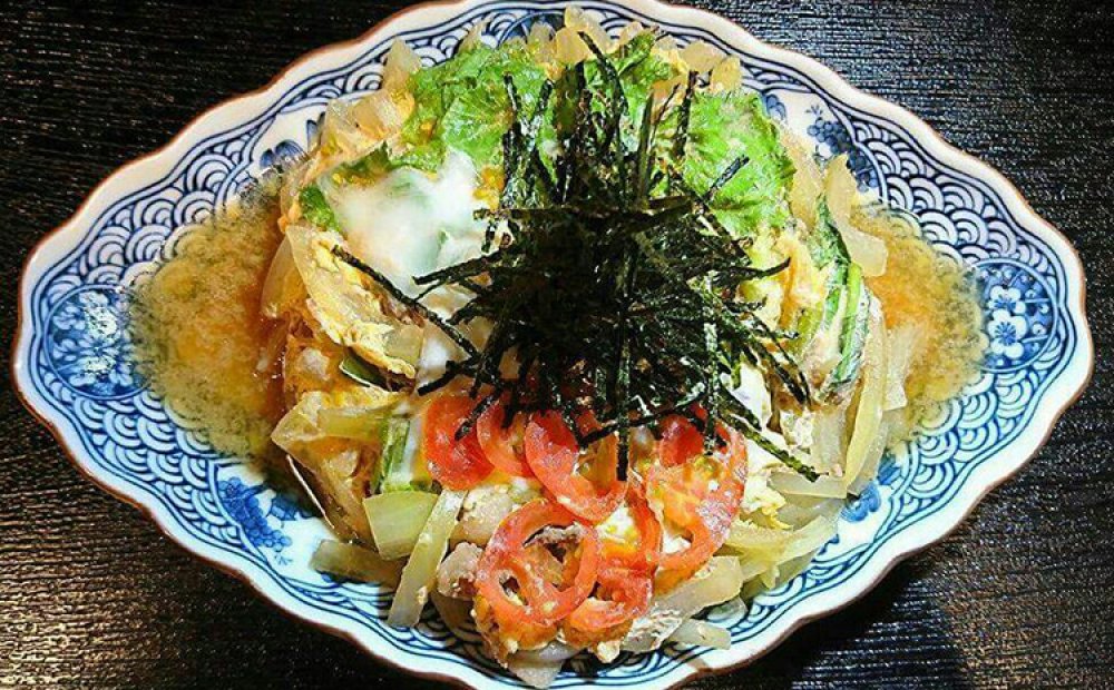 天然エゾシカと安心野菜のやまぶき玉子とじ