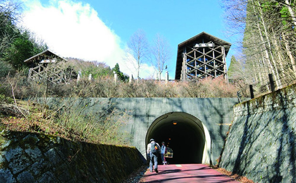 入口の先にはトンネルの遊歩道が