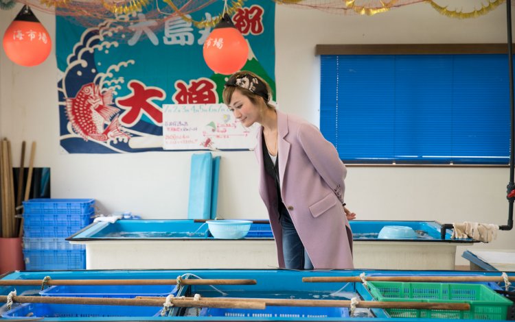 とれたての魚介類を選べちゃう