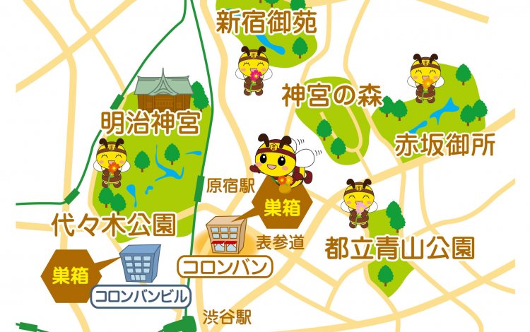 原宿でハチミツ作り