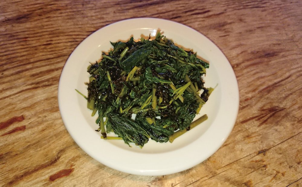 明日葉らっぱのり炒め