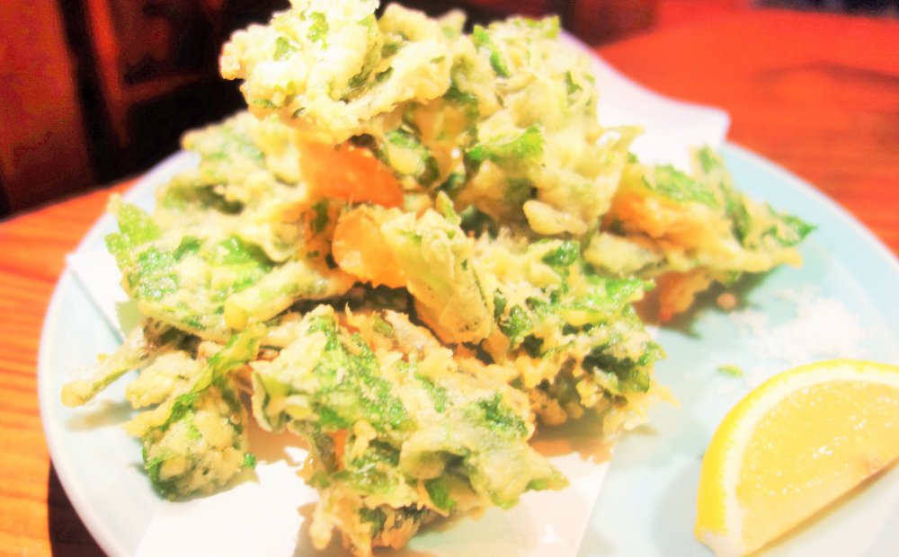 海老と明日葉のかき揚げ