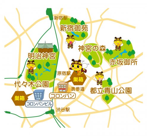 原宿でハチミツ作り