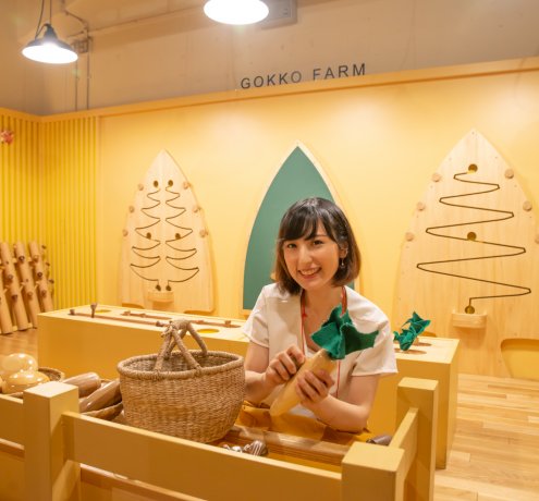 国産材のおもちゃに五感で触れる楽しい空間