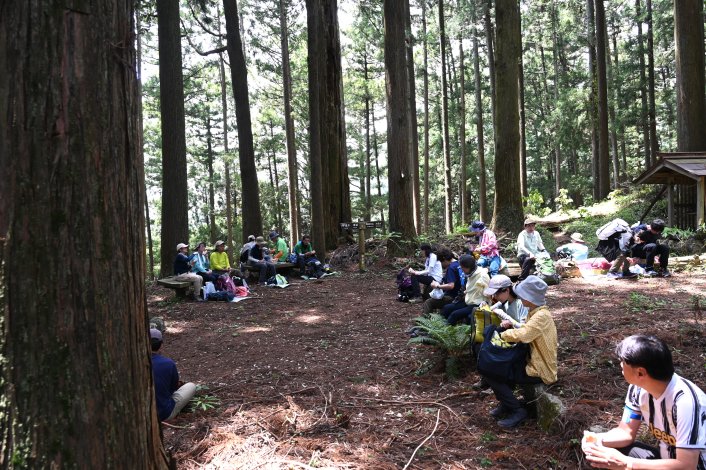 昼食を終えて、再び山道へ
（高明山～馬頭刈山頂）