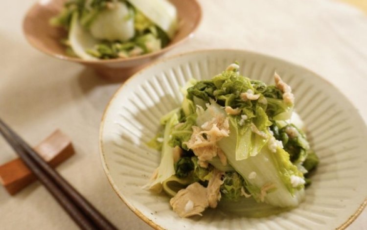 《レシピ》シントリ菜とツナの塩麹蒸し