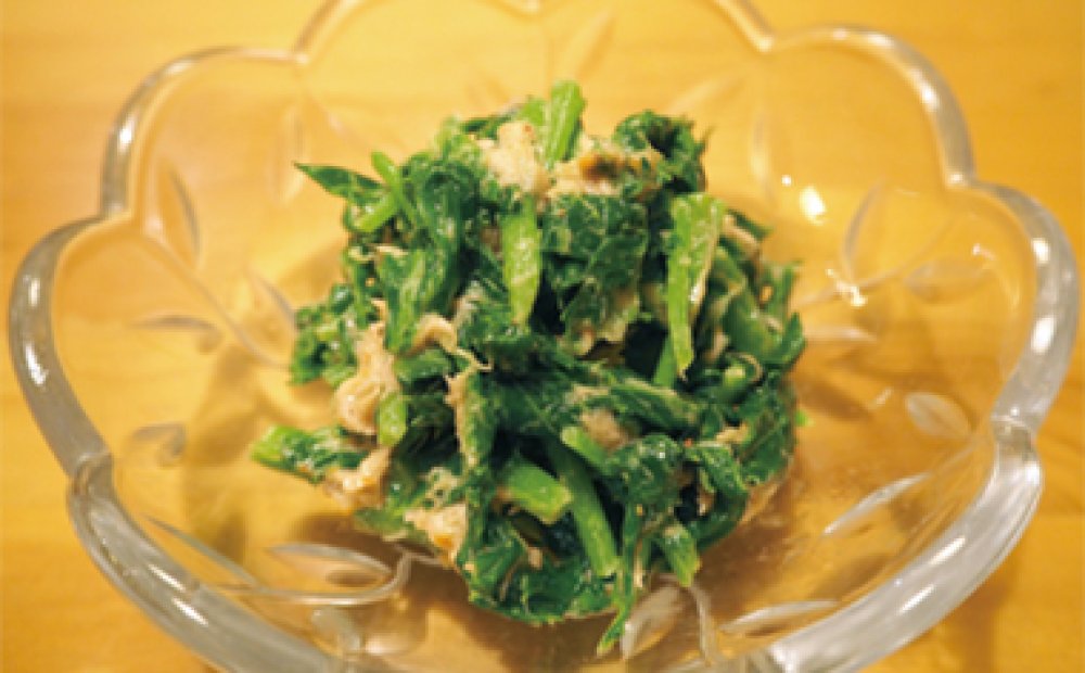 明日葉とシーチキンのマヨ和え