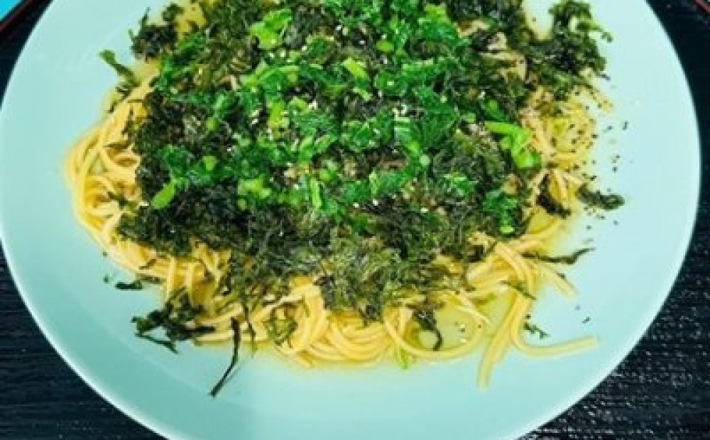 明日葉と島のりのパスタ