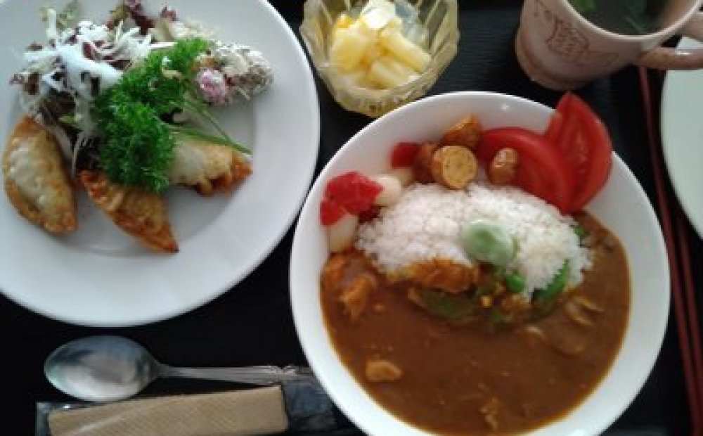 ランチ （本日のおすすめ－カレー、お魚ギョーザ）