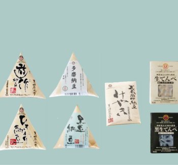 納豆（遊作納豆・ひきわり納豆・多磨納豆・黒豆納豆・武蔵府中納豆　けやき）／てんぺ（生てんぺ・黒生てんぺ）